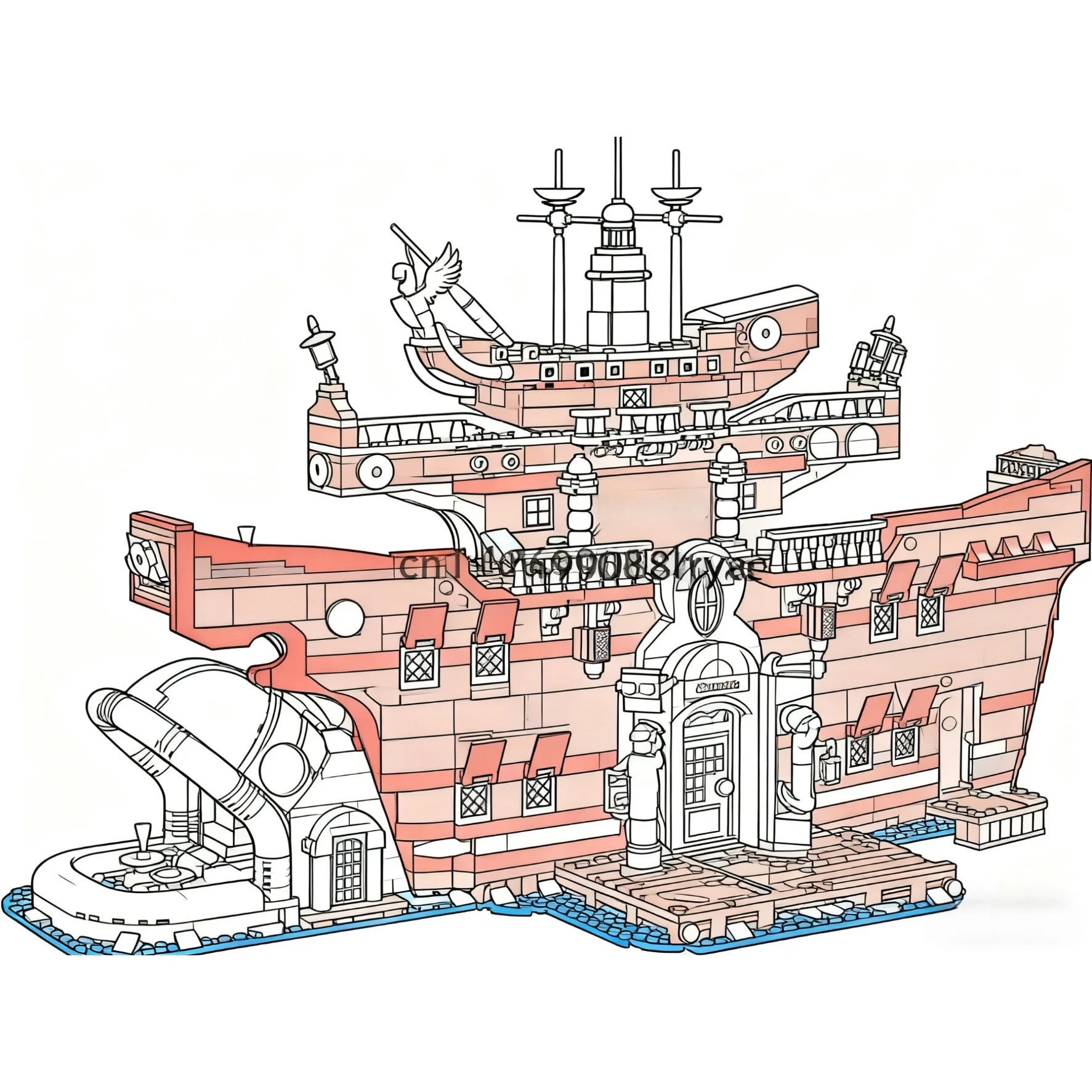 

The Floating Sea restaurant Cruise Ship Assemble Building Block Set (3402 pieces) Home Decoration For Christmas Birthday Gifts