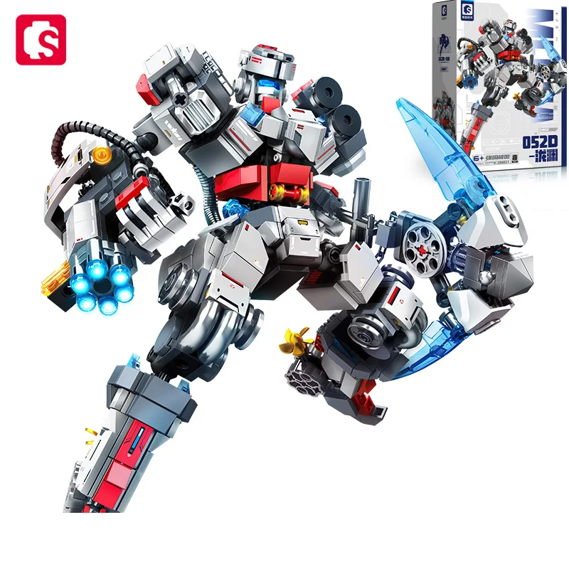 

SEMBO BLOCK Combined Transforming Mecha Robot Building Blocks Kits MOC Versatile weapons Bricks Ornament Toys Boys Birthday gift