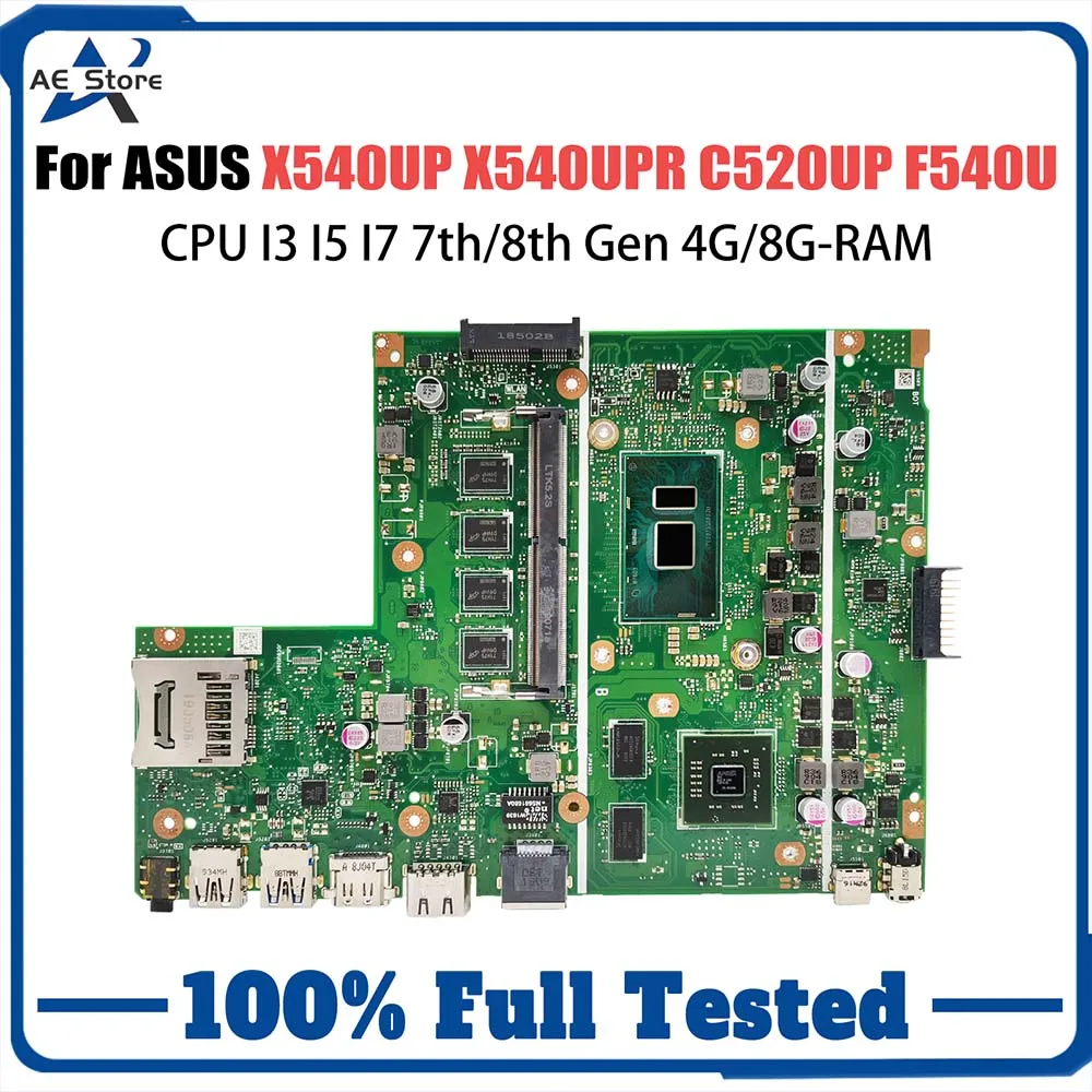 

X540UP Mainboard For ASUS C520UP F540U X540UPR FL5700U A540U R540U VM520UP Laptop Motherboard I3 I5 I7 CPU RAM-4G/8G V2G