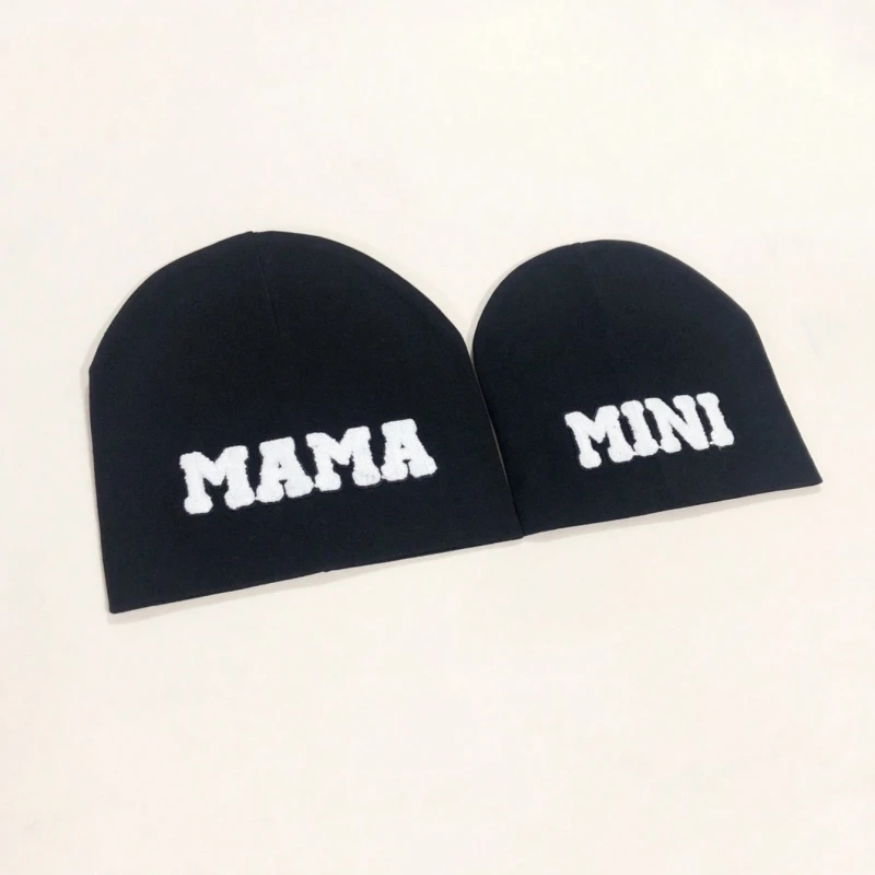 Parent Child Hat Mama Mini Letter Towel Embroidery Cotton Mother Baby Hat For Boys Girls