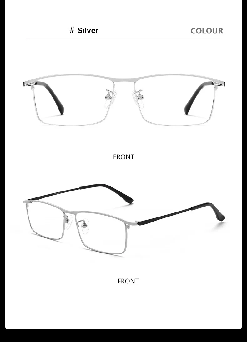 Ultraleichte Business-Brille aus Titanlegierung mit IP-Galvanisierung, Vollrand-Brillengestell für Herren, für Kurzsichtigkeit, Lesebrille, verschreibungspflichtige Brillen – Detail 13