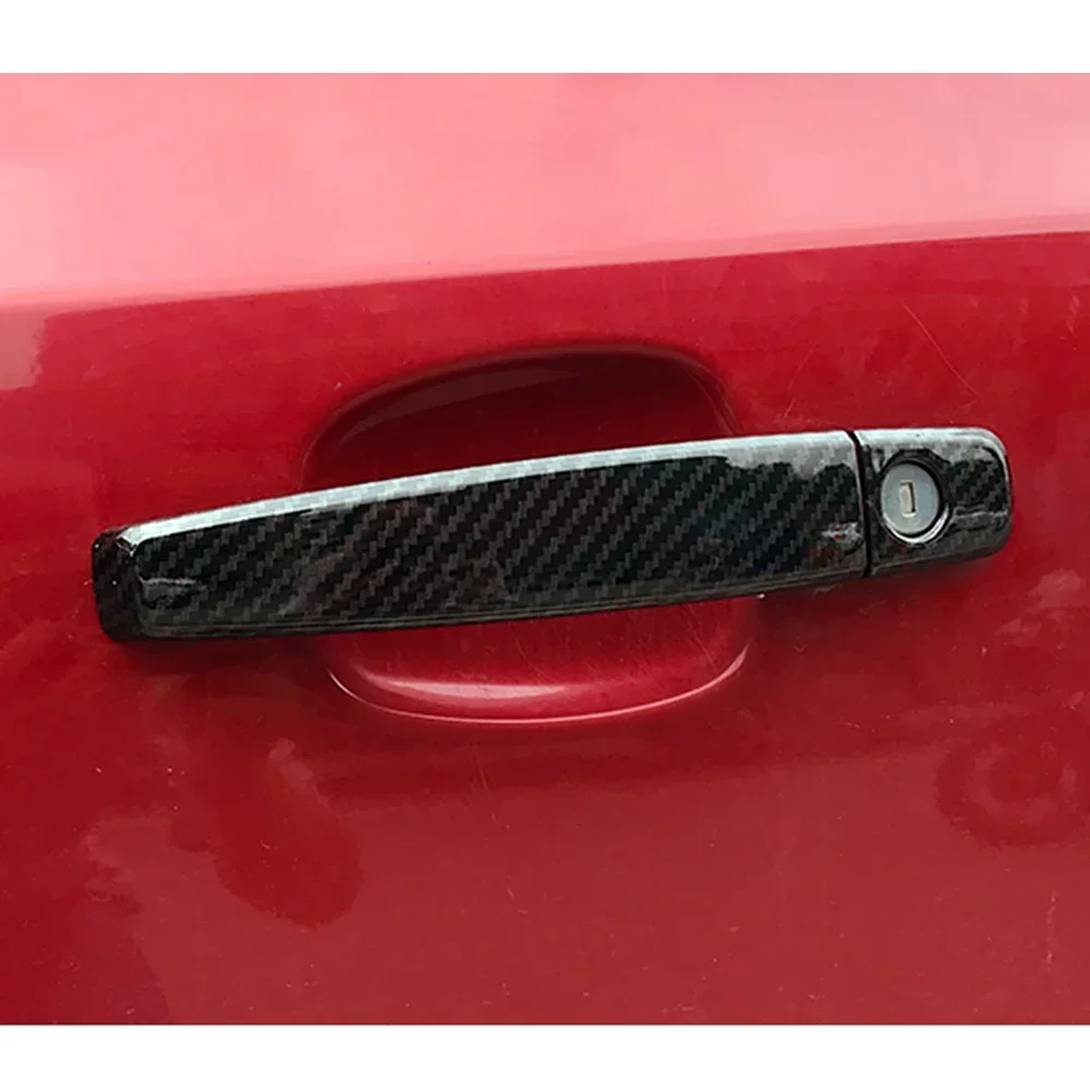 For Vauxhall Opel Antara 2006-2019 Carbon Fiber Printed Exterior Side Door Handle Cover Trim Moulding Frame Bezel