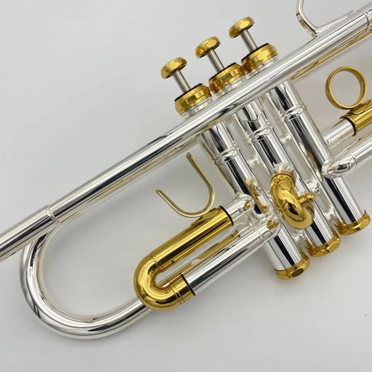 American brand professional trumpet instrument beginners to play silver-plated gold-plated button limiter three-tone trumpet