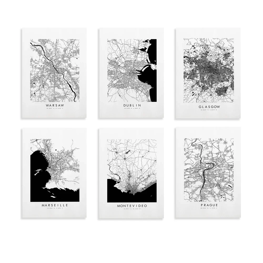 

Marseille,Warsaw,Tel Aviv,Dublin,Prague,Kyiv,Glasgow,Londonderry,Toronto,Barcelona,Montevideo Map Print - City Map Poster