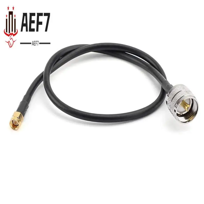 AEF7-1Pcs RG58 Cable UHF SO239 Female To SMA Male Connector RF Coaxial Straight Extension Cord