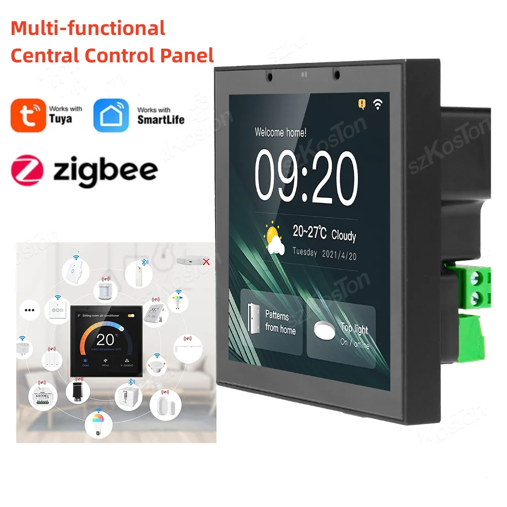 

Tuya Smart Life Central Control Multi-function Touch Panel with Zigbee Gateway Function Smart Home Scene Linkage Set Automation