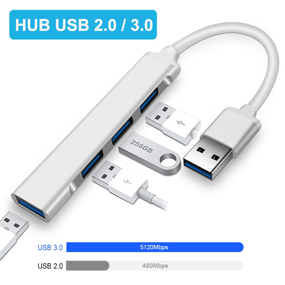 USB 3.0/2.0 TYPE-C 3.1 4 Ports USB Hub Multi OTG High Speed 5Gbps For Macbook PC Computer Phone Mobile U disk Mouse Keyboard