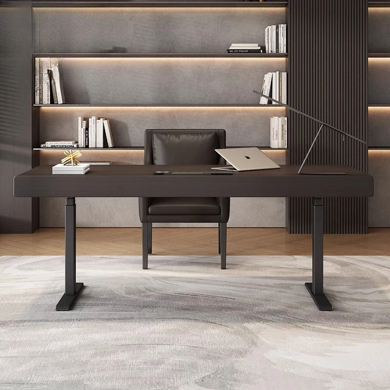 

Modern home lifting desk light luxury advanced sense intelligent dual motor electric table living room computer solid wood workb