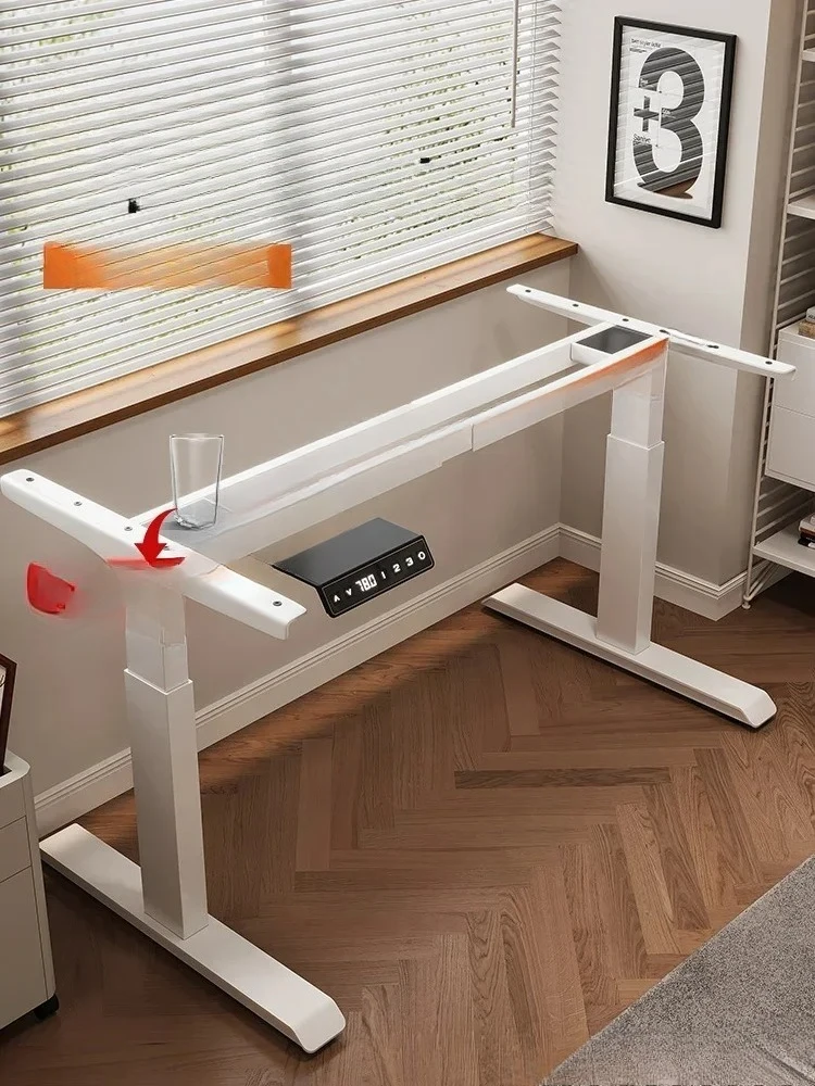 Intelligent electric lifting table legs, double motors, double crossbeams, office desk, computer desk stand, learning desk, lift