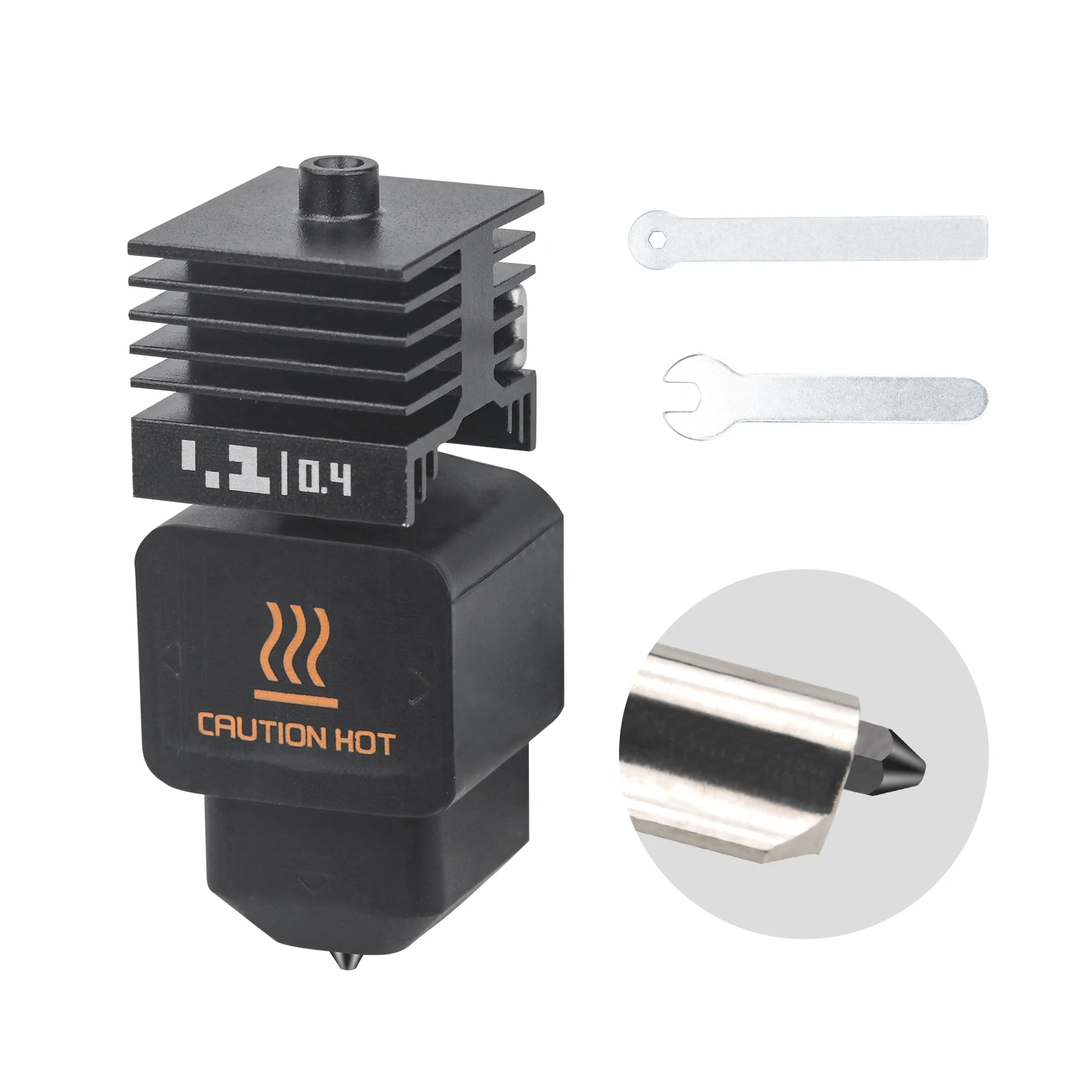 Upgrade Hotend Kit für Bambu Lab H2D H2S Hotend Düsen aus gehärtetem Stahl 0,2/0,4/0,6/0,8mm für H2D Düse 3D Drucker Ersatz – Detail 9