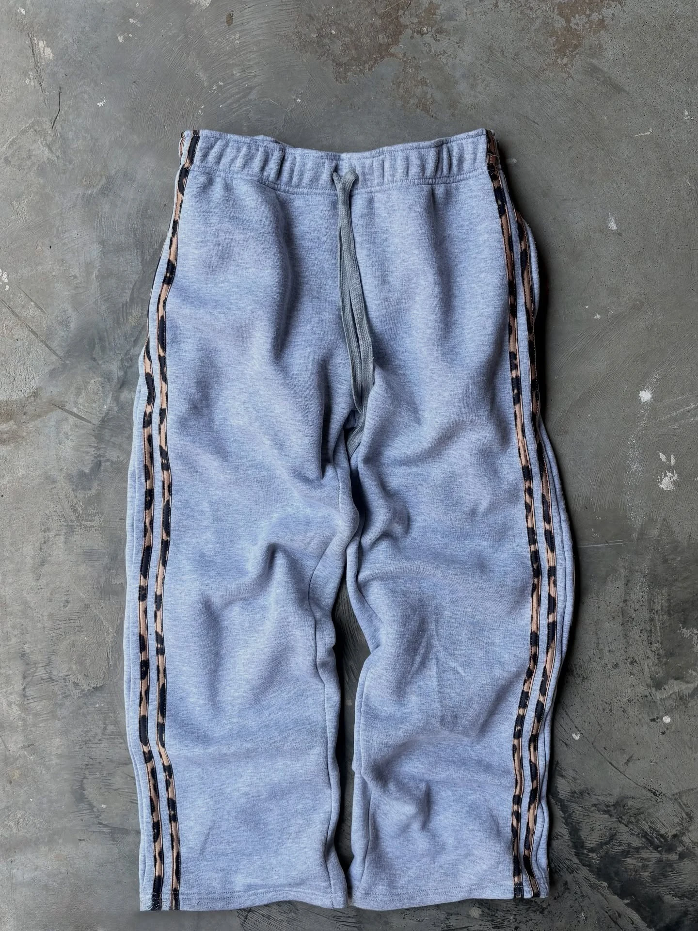 New street retro leopard print striped hooded sweatshirt pullover y2k loose casual men's and women's hoodie