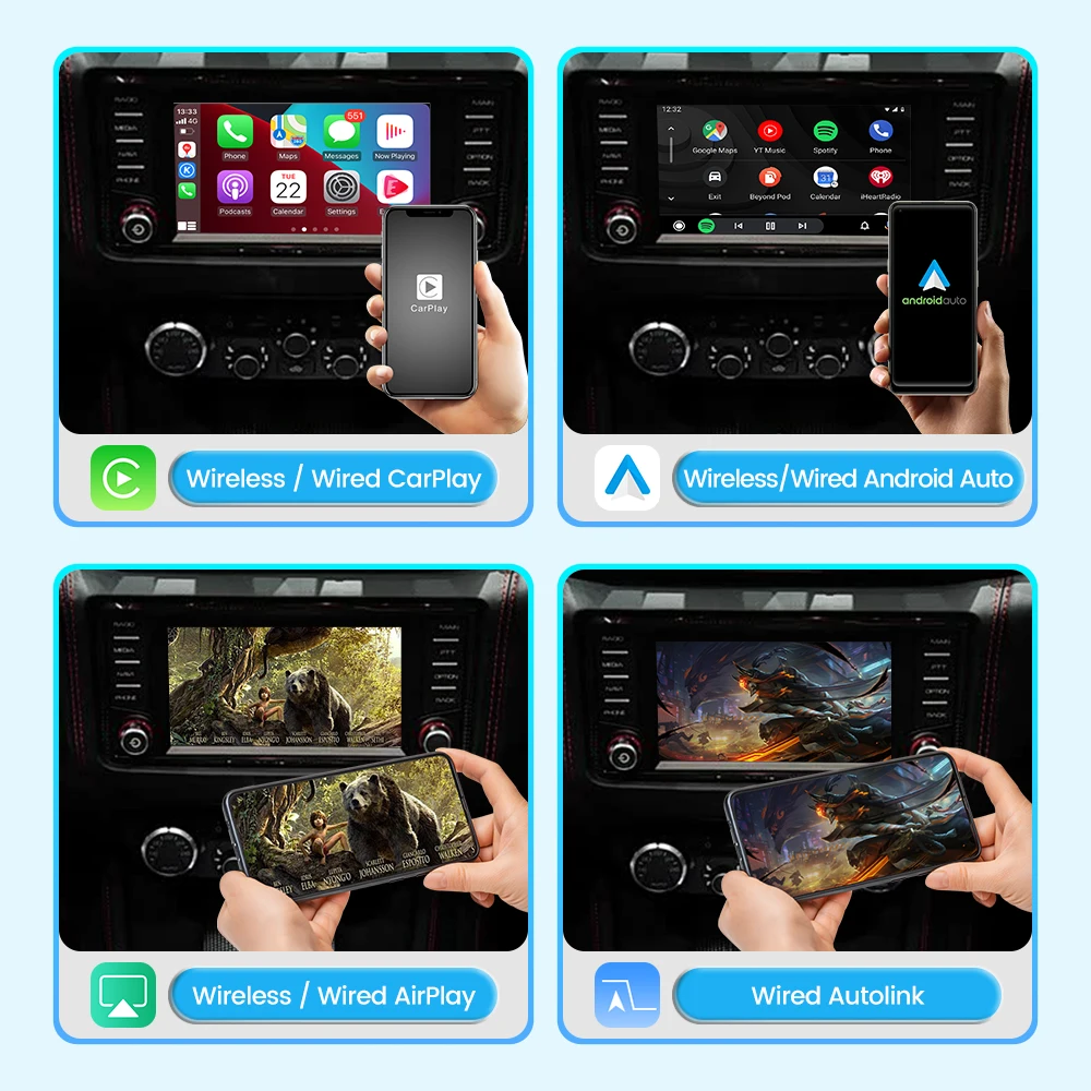 Joyeauto Wireless CarPlay Android Auto Interface for Ferrari 2015-2018 California T Mirroring USB Flash Play Support OEM Mic Cam