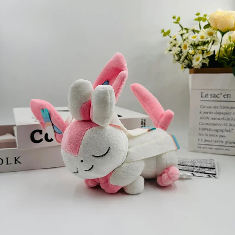 27cm Sylveon Pokemon Kawaii Plush Toys Pillow Anime Cartoon Pokémon Plushie Sleep Doll Stuffed Gift for Kids Birthday Xmas