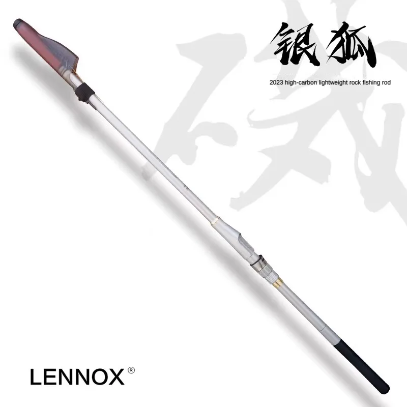 LENNOX-Silver Fox Rock Fishing Rod, Ultralight, Circular, Oblique Guide Ring, Short Section, Sea Fishing Boat Rod, 2.7m-3.6m