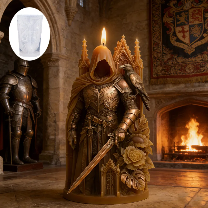 Knight and Crow Scented Candle Silicone Mold Diy Candle Diffuser Stone Epoxy Resin Mold Home Decoration Silicone Candle Molds