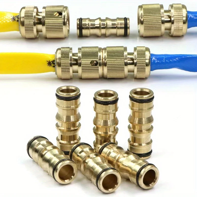 5Pcs Brass 16mm Nipple Quick Connector Adapter Garden Irrigation Hose Fittings for Water Pipe Repair Extension Coupling Joints