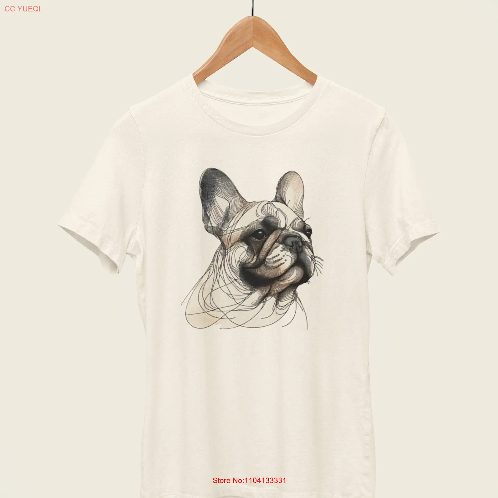 Artistic Sketch French Bulldog T Shirt Soft Cotton Classic Dog Lover Frenchie Great Idea Animal Dad Mom