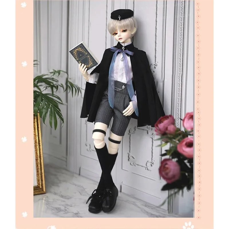 1/3 BJD Doll Clothes, 1/4 1/6 Handsome Boy White Shirt, Black Coat, Fashion Navy Suit Free Shipping