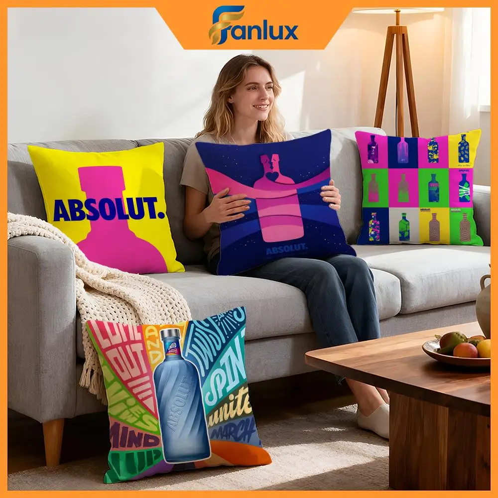 Brand Absolut Cushion Cover 4Pcs Decorative Covers Soft Cushion Case for Sofa Couch Decor 40x40 45x45 Pillowcases