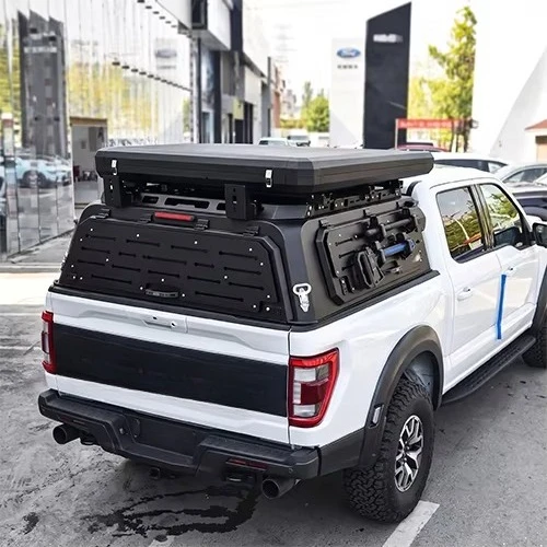 Electronic Lift Hard Aluminum Truck Bed Camper Shell Overlanding Station Waterproof Lockable Tonneau Covercar Roof Top Tent