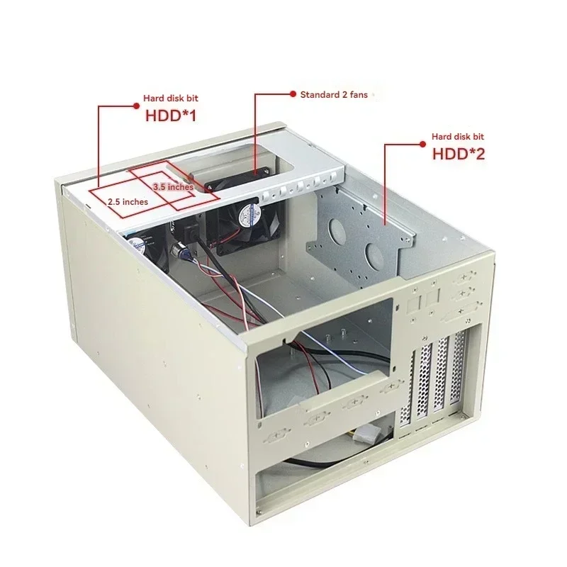 Wall Mounted Multi-serial Port MATX Motherboard ATX Large Power Laser Small New 4 Slot Industrial Computer Box