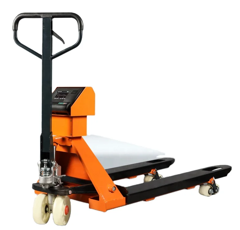 2T Scale Manual hydraulic pallet truck PU wheel manual pallet jack truck with scale