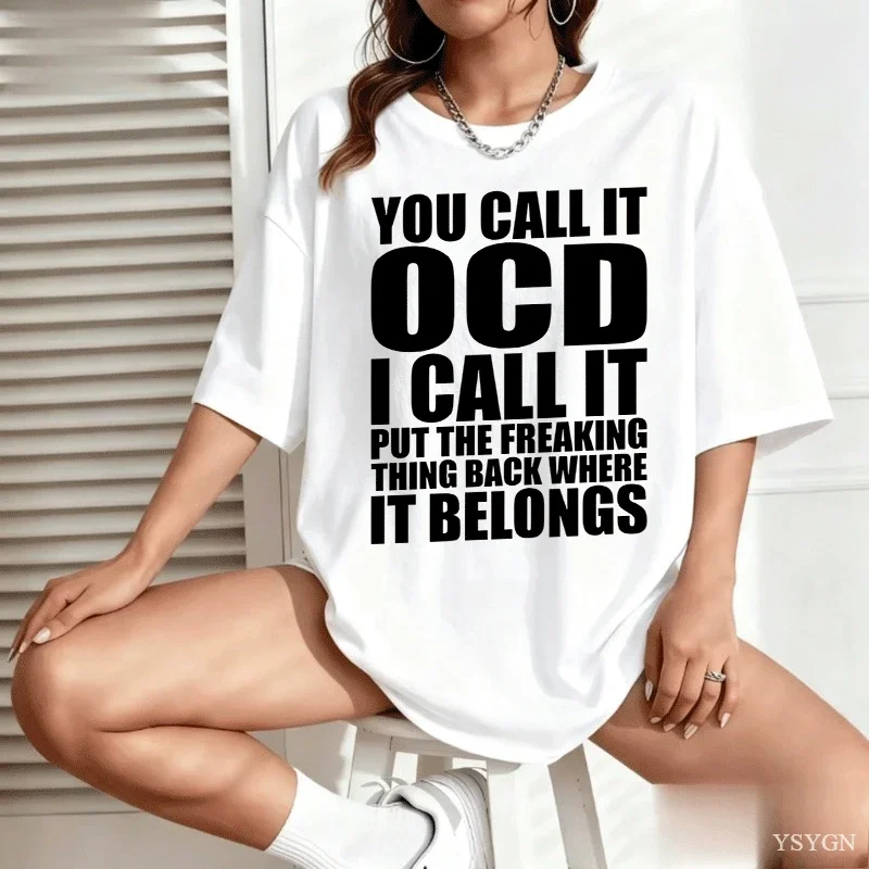 Funny Frog You Call It OCD T-shirts Man Cotton Short Sleeve Tshirt Casaul Round Neck Loose Tee Shirt Women Man Designer Clothes