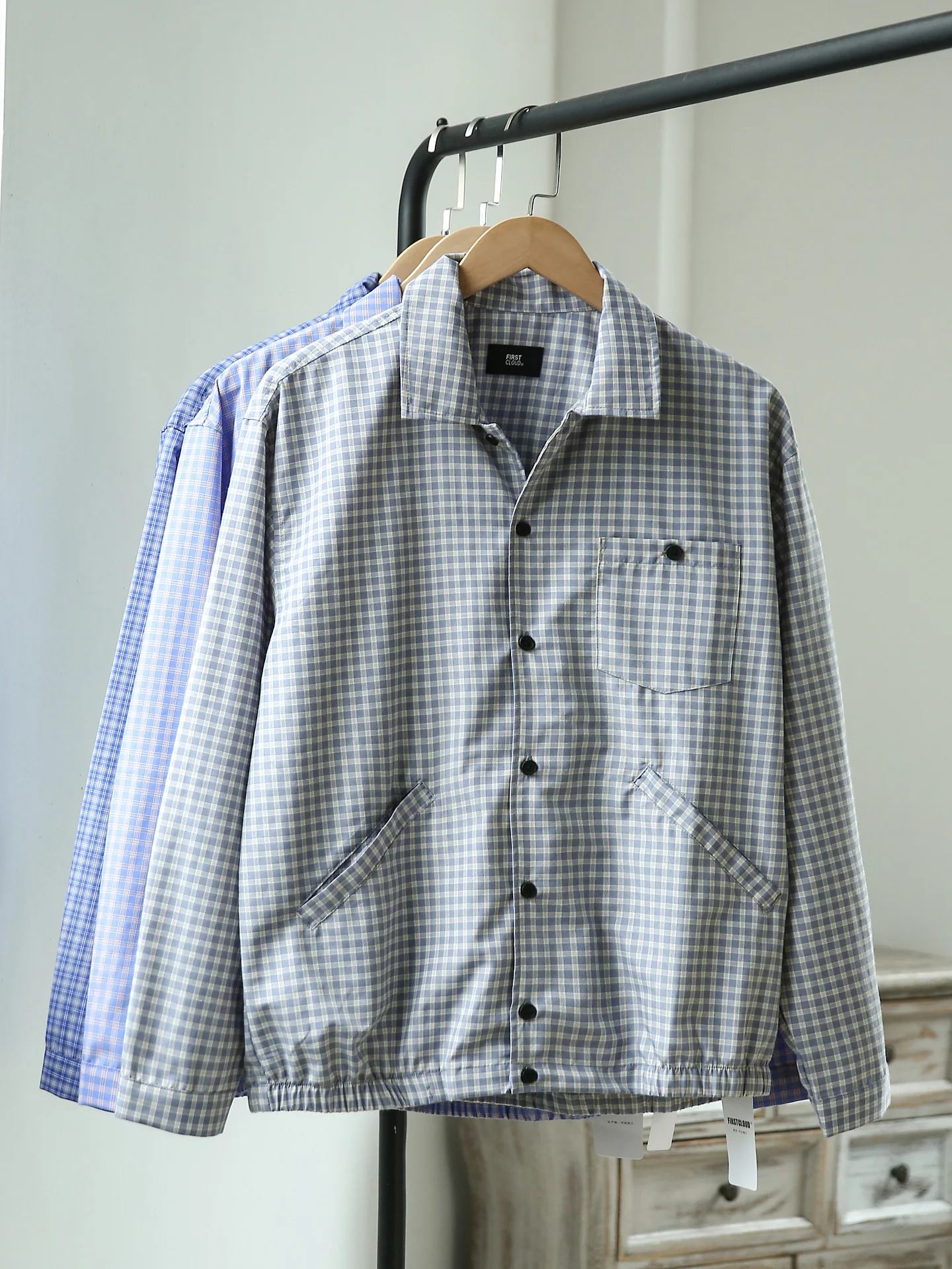 

Retro Sle Men's Casual Plaid Long Sve irt Jaet Loose Fit Faionable Autumn New Arrival Polyester Fiber Youth Wear