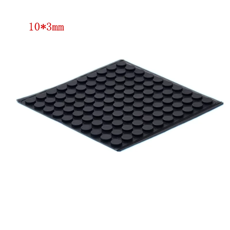 1000 PCS 10mm x 3mm Clear Black anti slip silicone rubber plastic bumper damper shock absorber  self-adhesive silicone feet pads