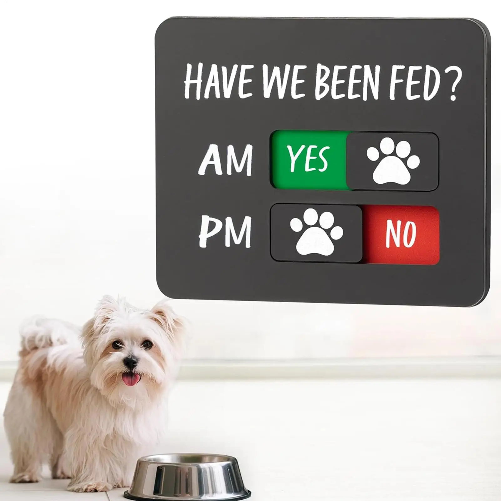 Dog Fed Sign Magnetic Acrylic Pet Supplies 2-Meals Cat Feed Indication Charts for Food Home Apartment Kitchen Door Daily Wall