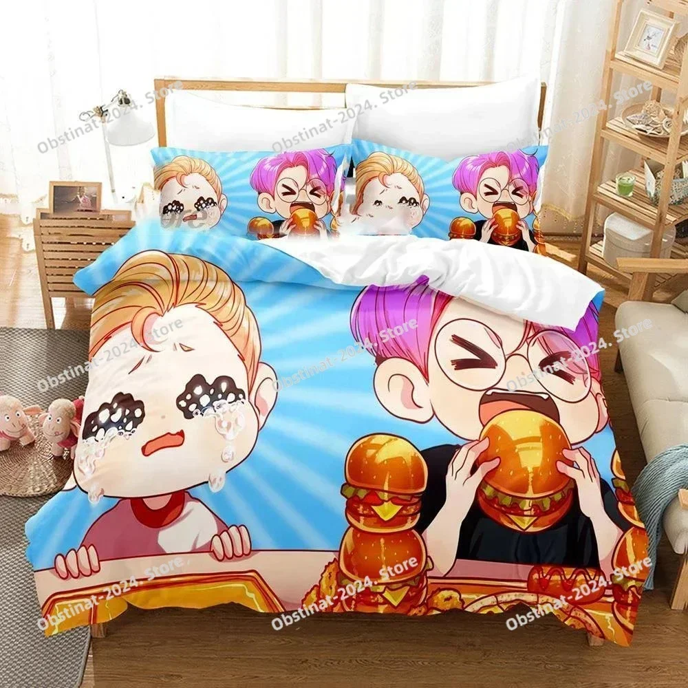 Cartoon Foxy Boxy Lanky-box Bedding Set Print single Comforter Quilt Bed Cover Duvet Cover Pillow Case 3 Pieces Kids Adult Size