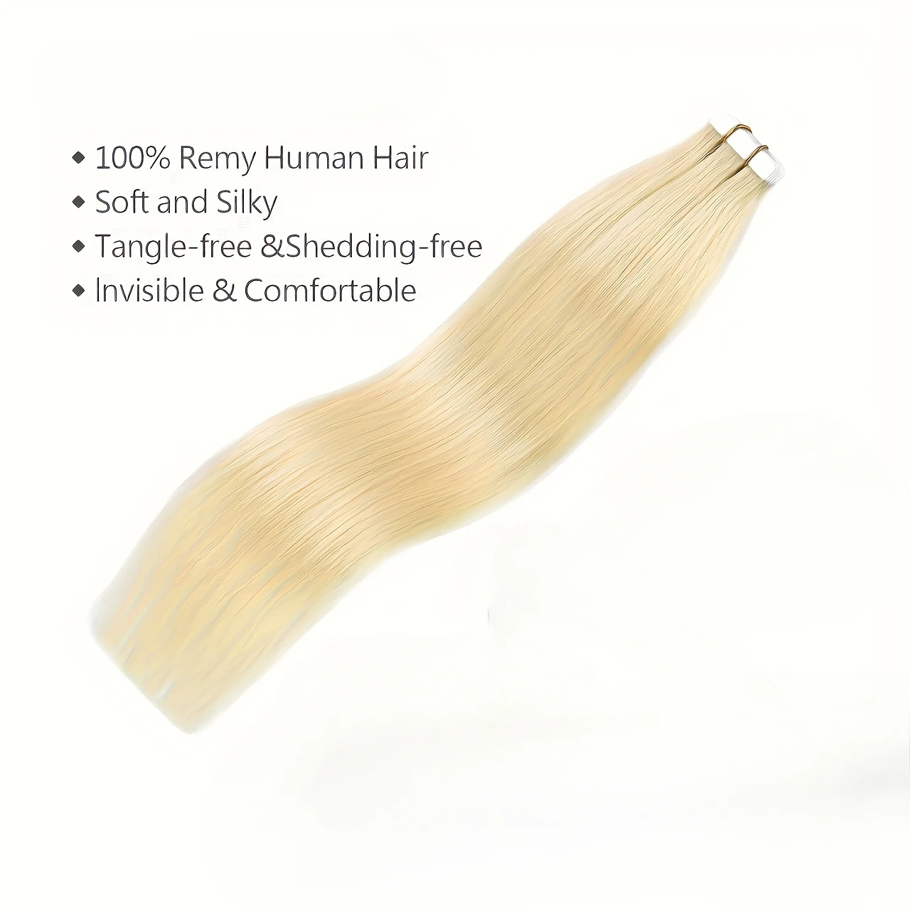 Extensiones de cabello de Color rubio 613, extensiones de cabello con cinta para mujeres, cabello humano liso Remy, extensiones de cabello liso Rubio