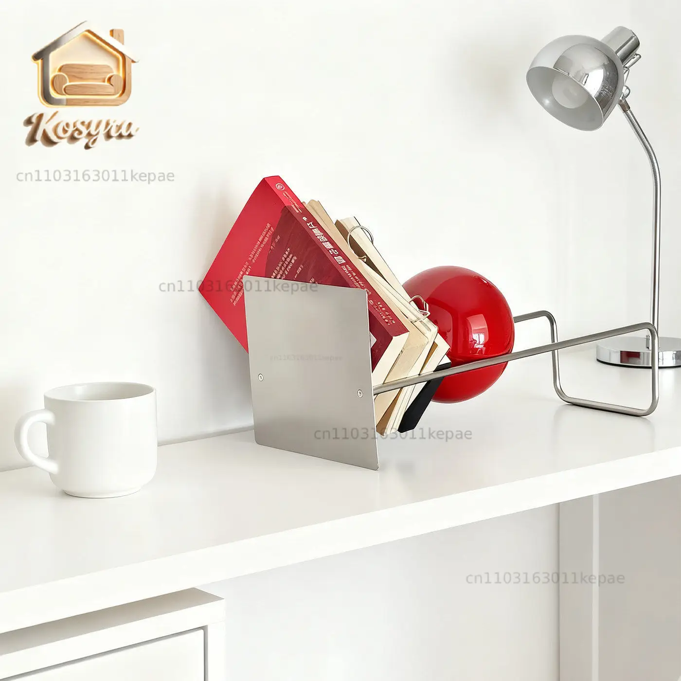Desktop bookshelf Magazine shelf Solid wood ball gravity creative fun gifts Bookshelf Medieval Bauhaus decorative ornament