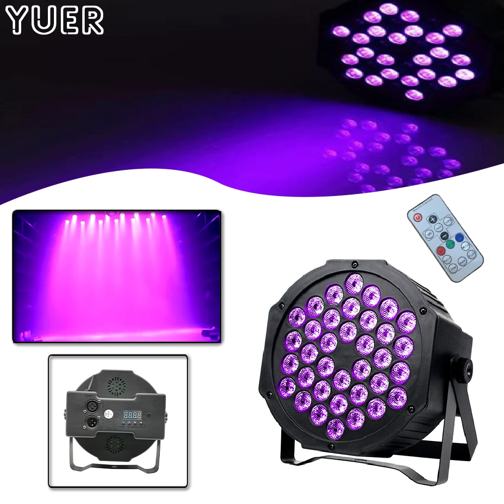 

LED Flat Par Light 36x3W UV Lighting Strobe DMX512 Controller For DJ Disco Music Party Dance Floor Bar Led Stage Lamp