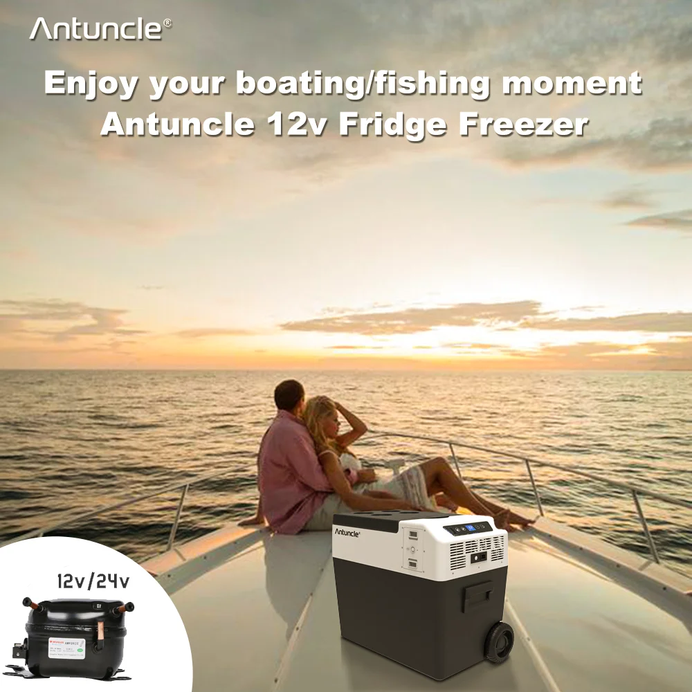 Antuncle 40L Przenośna Lodówka Kempingowa Kompresorowa Chłodziarko-Zamrażarka 12V/24V Lodówki Samochodowe do Użytku Zewnętrznego