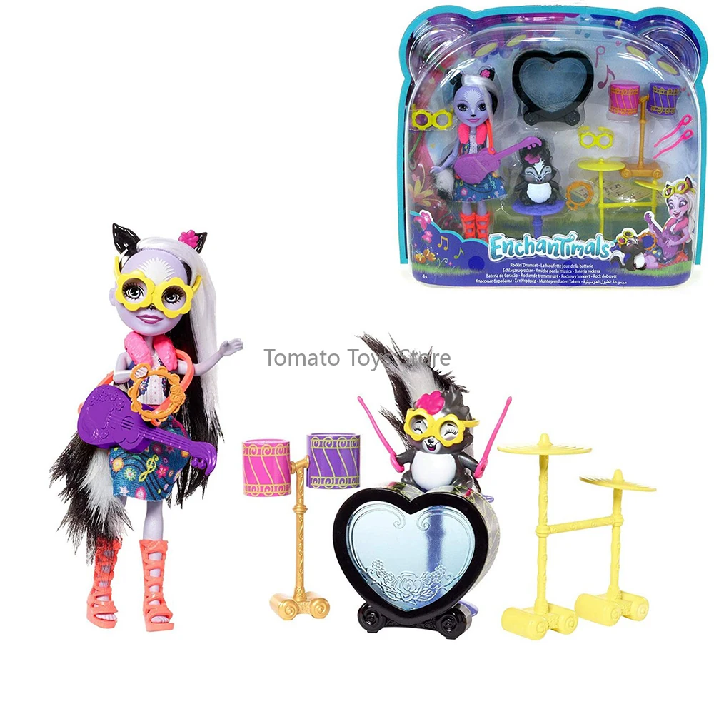 Mattel Enchantimals Play Set Music Adventures Beach Taylee Turtle Doll Garden Magic Denessa Deer and Fluffy Bunny Birthday Gifts