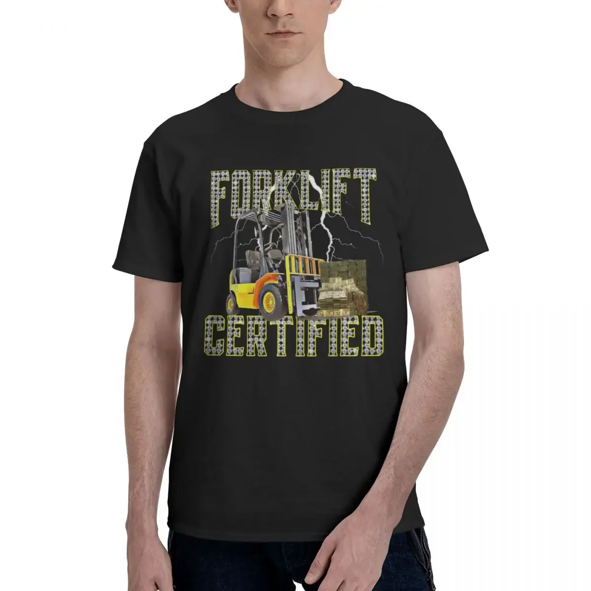 Funny forklift Operator forklift Certified Retro Vintage Oversized Graphic T Shirt Idea Mens Women Man Tee T-Shirts Short Sleeve