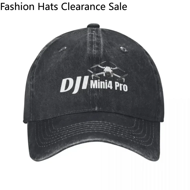 Retro D-DJI Drone Pilot Mini4 Pro Baseball Caps Men Women Distressed Washed Headwear Operator Outdoor Workouts Unstructured Hat