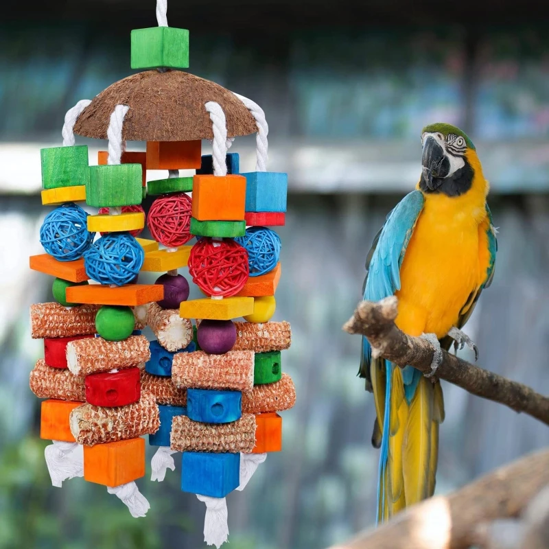 

Bird Parrot Chewing Block Natural Large Chew Toy Suggested for Conures Parakeets Cockatiels African for Grey