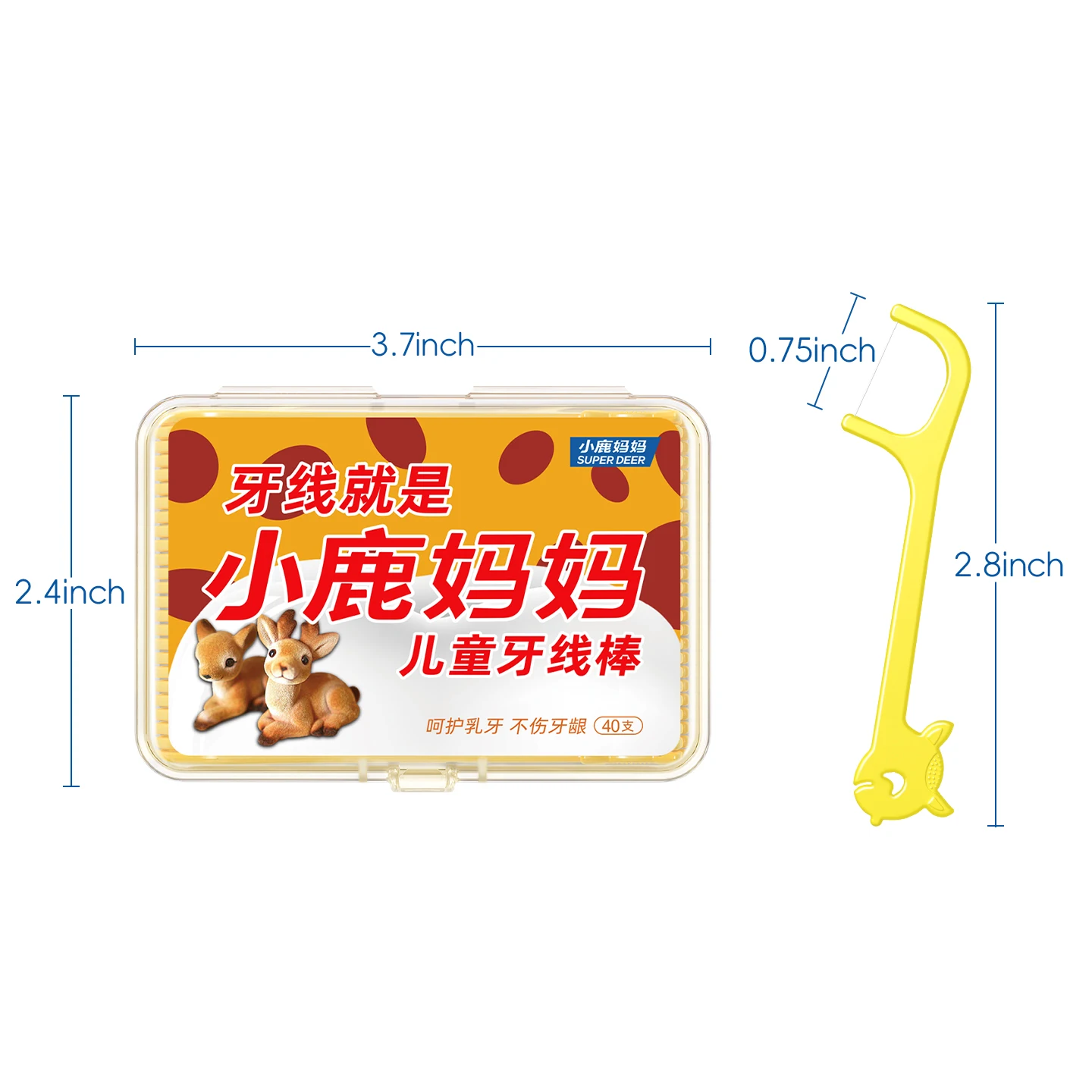 Super Deer 40/120/200pcs Childrens Dental Floss Cure Cartoon Deer Dent Teeth Cleaning Orthodontic Interdental Pick