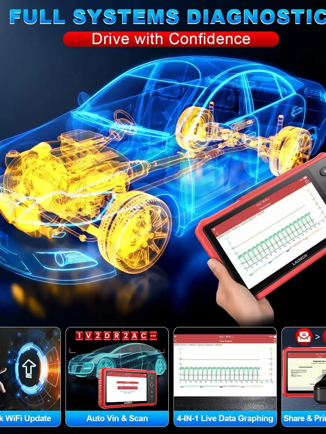 LAUNCH X431 CRP919X Lite OBD2 Diagnosegerät Bidirektionales Scan-Tool Alle-Systeme-Scanner FCA AutoAuth 2 Jahre Kostenlose Upgrades
