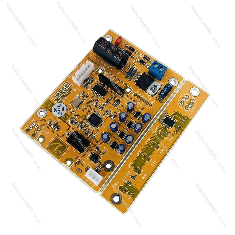 For AK4118 Coaxial Fiber AES Reception Supports USB Bluetooth Card 192K/24bit DIR Digital Receiver Board