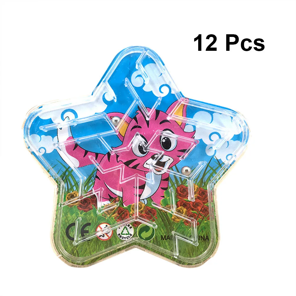 

12 pcs Steel Ball Maze Puzzle For Kids Plastic Educational Learning Game Improve Imagination Creativity Montessori Style Puzzle