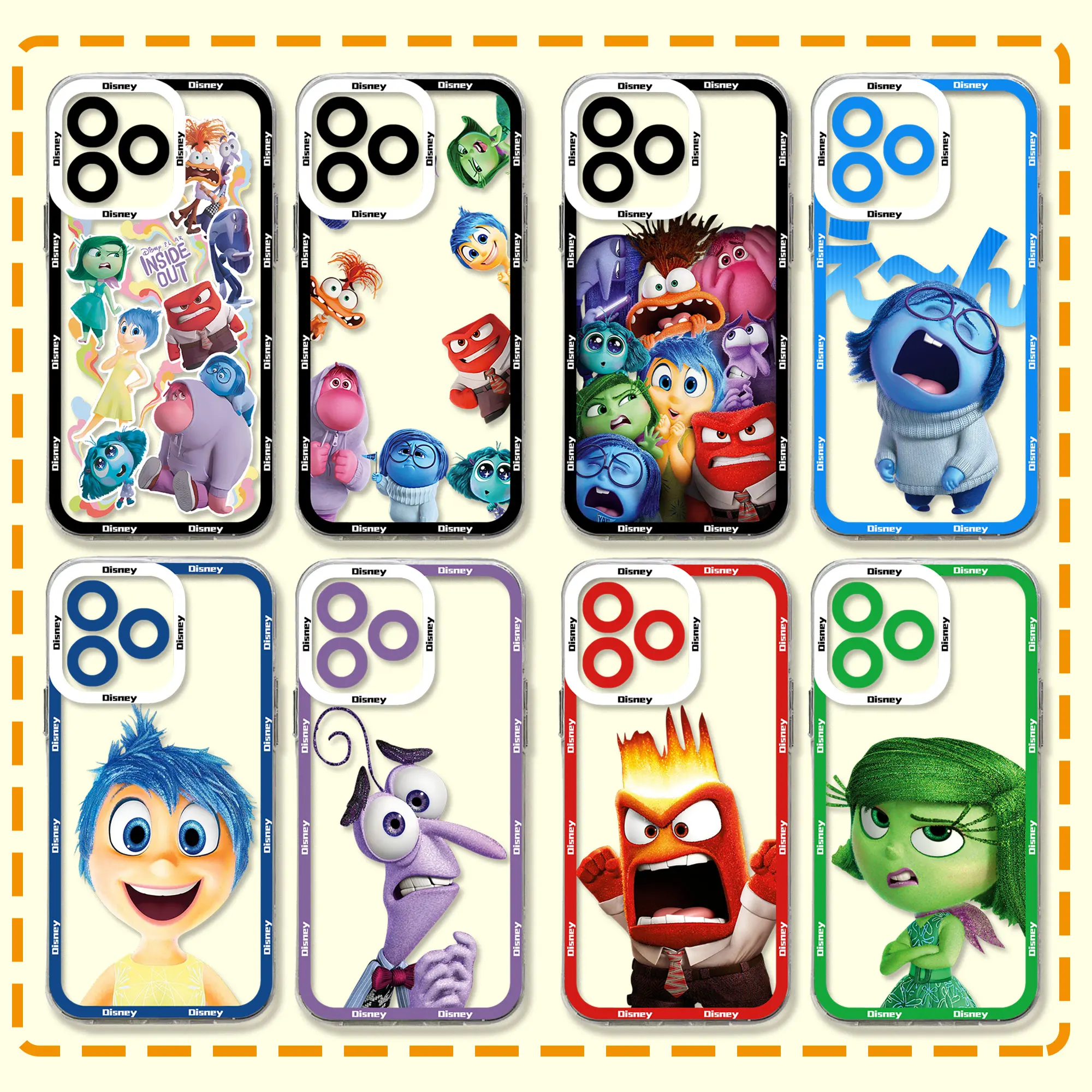 Inside Out 2 Disneys Cute Phone Case For Motorola Moto G22 G32 G53 G30 G60 G71 G72 G73 Edge 40 Soft Transparent TPU Back Cover