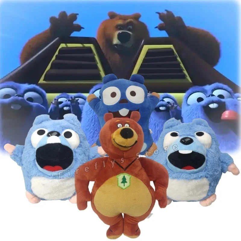 Nuevo Peluche de Anime Grizzy The Lemmings, Muñeco de Peluche de 25 CM, Personajes de Dibujos Animados Grizzly y Lemmings, Muñeco de Peluche para Niños, Regalos de Cumpleaños