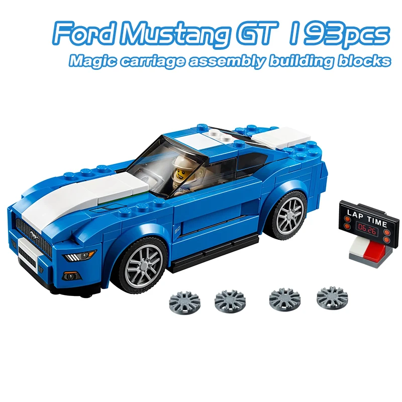 Super Racing Corvette Building Blocks Technical Ford Mustang GT Speed Champion Racers Car Model Bricks Toys For Boys Kids Gifts