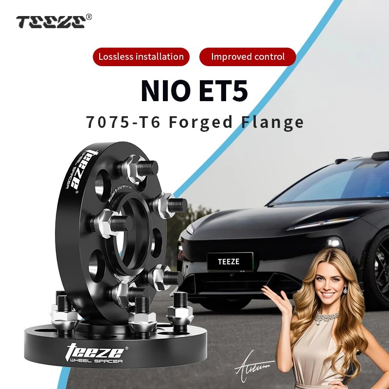 

Teeze 2/4 шт. 5x120 CB62,6 мм M14x1,5 ступица центральная черная кованая прокладка для колеса для NIO ET5 фланцевая пластина 15/20/25/30 мм