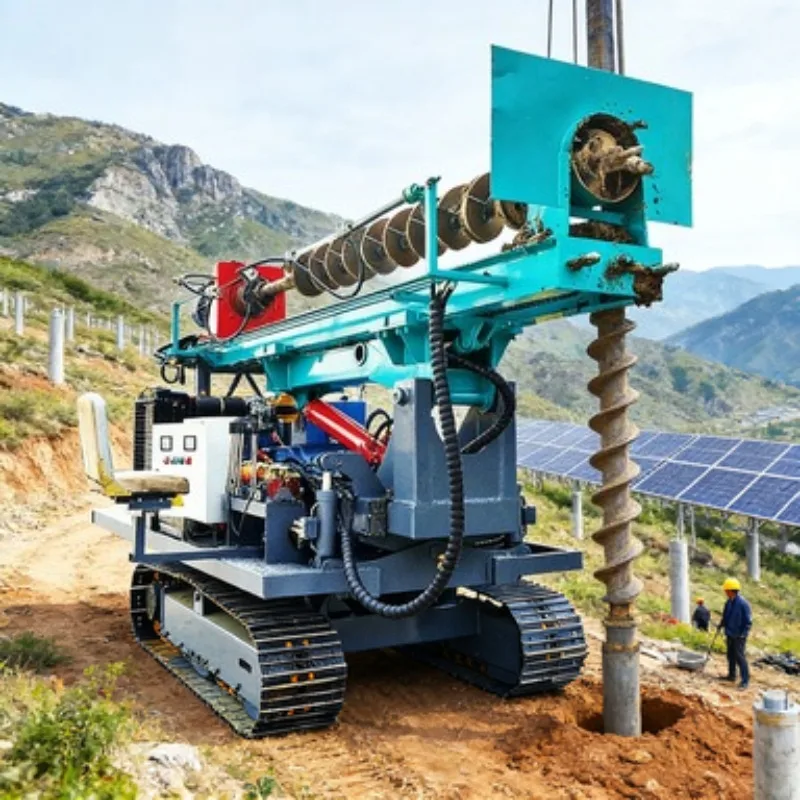 Crawler Hydraulic Pile Hammer No Air Compressor Needed for Solar Plant Ramming