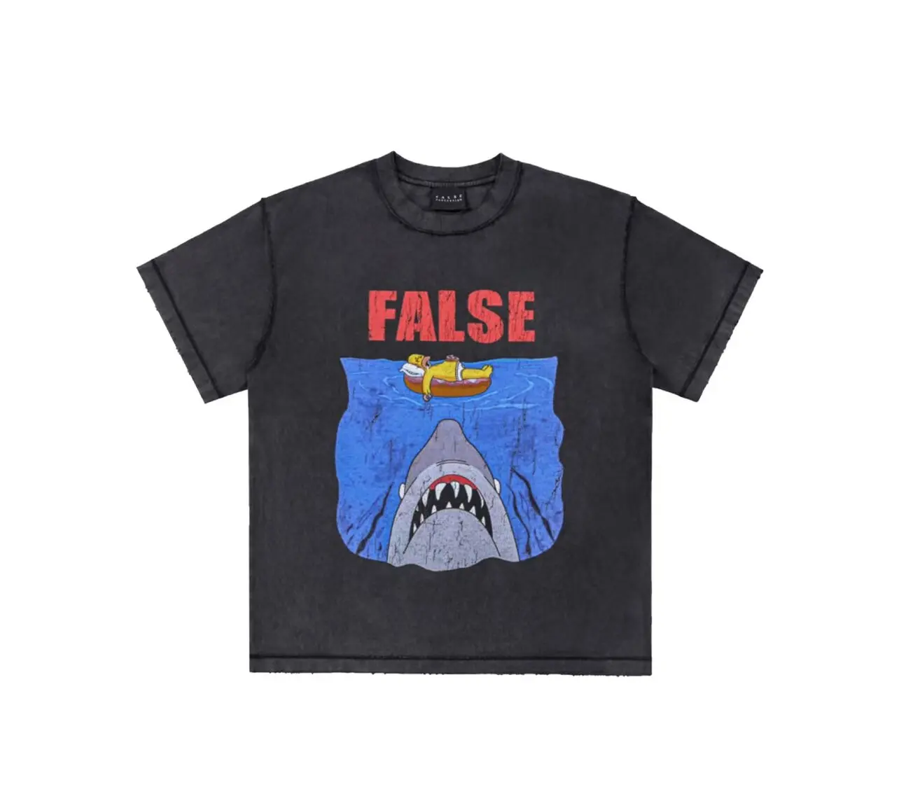 FAece Shark Wash Crack Print Short Sleeve T-Shirt