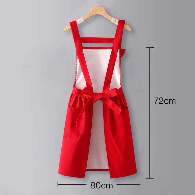 Waterproof Apron Flower Shop Pinafore Beauty Salon Aprons  Kitchen Oil Proof Cook Pinny Women's Smock Bow Tie Working Clothes